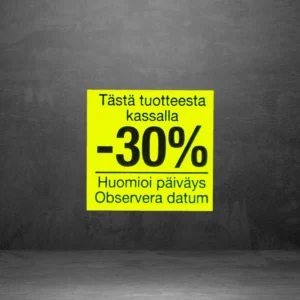 Aletarra -30%, 29x28mm, Fluorin keltainen